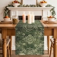 thumbnail image 2 of Green Light Yellow Boho Table Runner, Ethnic Oriental Floral Cotton Linen Kitchen Table Decoration Washable Dining Tabletop Runners for Home Party Decor 13x120 Inches, 2 of 9