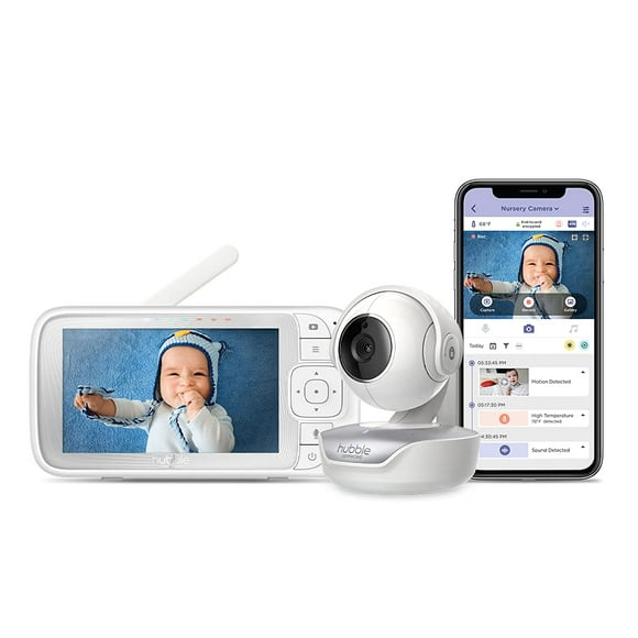 Hubble Connected Nursery Pal Connect – 5-inch Parent Unit and Wi-Fi Smart Baby Monitor - Remote Pan/Tilt/Zoom - 2-Way Intercom System, Night Vision