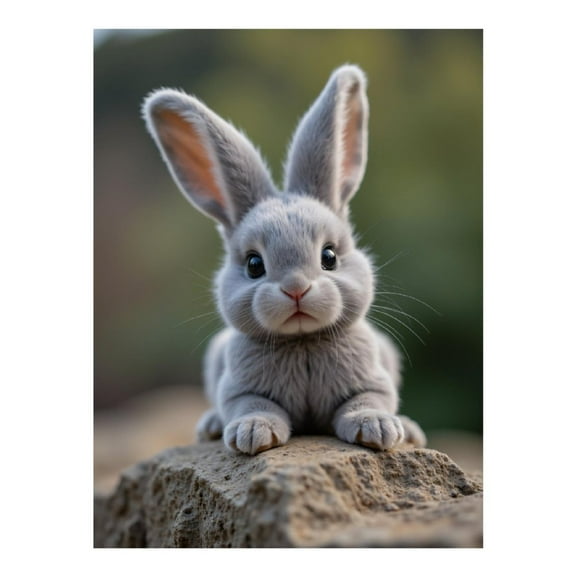 Diamond Art Kit for Adults, Cute Gray Bunny On Rock Diamond Painting for Adults Beginners, 5D DIY Diamond Art Painting Kits, Colorful Diamond Painting Craft for Home Decor 12x16