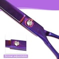 thumbnail image 2 of Unique Bargains Dog Grooming Scissors with Ergonomic Handle Downward Curved Dog Clippers Curved Shears 7.5" Purple, 2 of 7