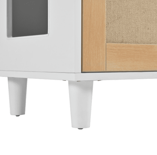 Euroco Cat litter box Cat house With Sisal scratching door Charging socket Cat friendly furniture