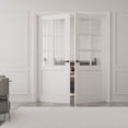 thumbnail image 2 of 72" X 80" Interior Transparent Glass Doors Solid Wood French Door With Hardware Kit Jamb, 2 of 8