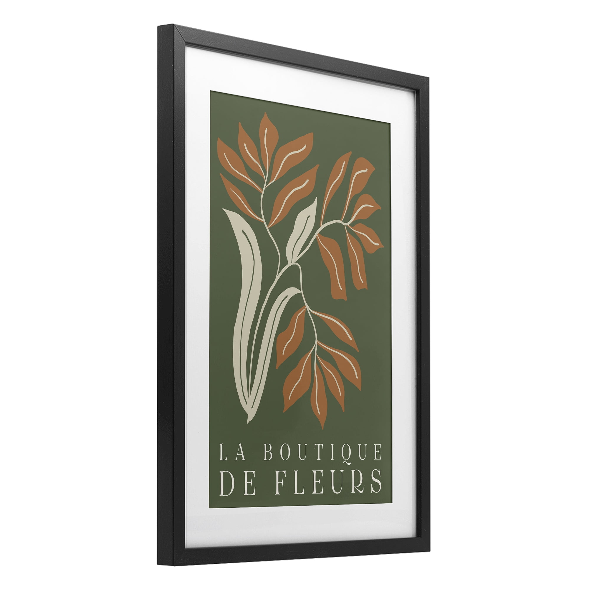 Stupell Industries Flower Shop Midcentury Minimal Black Framed Print Under Glass, design by Emily Navas
