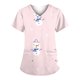 thumbnail image 1 of Puntoco Moda para mujer Camisetas de manga corta con cuello en V Uniforme de trabajo Estampado de Navidad con tops de blusa de bolsillo Puntoco Puntoco-1861, 1 of 4