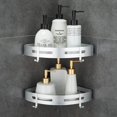thumbnail image 1 of Estante Corner Caddy para baño y ducha, montado en la pared, 2 niveles, plateado, 1 of 7