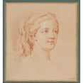 thumbnail image 2 of Charles-André van Loo 12x13 Gold Ornate Wood Frame and Double Matted Museum Art Print Titled - Three-Quarter Woman Head on the Right (circa 1763-1764), 2 of 4