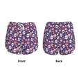thumbnail image 3 of Fuzoiu white Skull Flower Print Women's Athletic Shorts, Double-Layer Running Shorts with Pocket,Women's Workout Shorts for Yoga, Gym, and Workouts-Large, 3 of 7