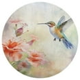 thumbnail image 3 of Flower Hummingbird Round Small Area Rug, Print Non Slip Washable Floor Mat, Soft Throw Rug for Living Room, Powder Room Entryway, Bathroom, Bedside, 3 of 6