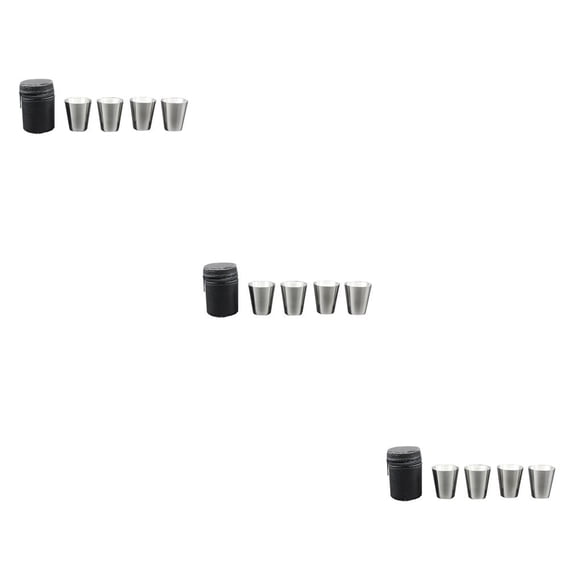 Bearachild 4 Pieces 30ml Stainless Steel Wine Outdoor Stackable Whisky Camping Travel Kitchen Jug Mug Drinkware Glass Cup Type1 NO1