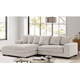 thumbnail image 3 of Luxe Oversized Two-Piece Right Facing Sectional Couches for Living Room - Ivory Corduroy, 102.4-Inch L Shaped with Chaise, 3 of 8