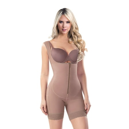 

8034 Front Zipper Mid Thigh Brief Girdle