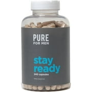 Pure for Men Original Cleanliness Stay Ready Fiber Supplement | Helps Promote Digestive Regularity | Psyllium Husk, Aloe Vera, Chia Seeds, Flaxseeds | Proprietary Formula | 240 Vegan Capsules