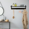 thumbnail image 6 of Lavish Home Coat Rack with Shelf - Wall Mount Shelf with 4 Hooks (Black), 6 of 8