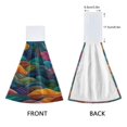thumbnail image 3 of Yayeee Kitchen Hanging Hand Towels Set of 2 with Loop Bathroom Absorbent Tie Towel, Colorful Waves Pattern, 3 of 7