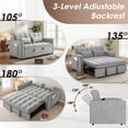 thumbnail image 3 of Vinform 55" 3 in 1 Convertible Sleeper Sofa Bed, Pull Out Loveseat Couch with Storage Pocket, Gray, 3 of 6