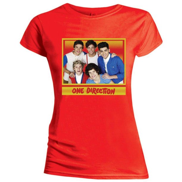 One Direction - Camiseta Cool de Algodón para Mujer (Rojo)