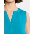 thumbnail image 4 of Time and Tru Women's Double Cloth Cotton Tank Top, Sizes XS-XXXL, 4 of 5