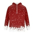 thumbnail image 4 of Men’s Pullover Hoodie with Drawstring Hood and Snowflake Print Casual Long Sleeve Sweatshirt for Everyday Wear Deep Red L, 4 of 4