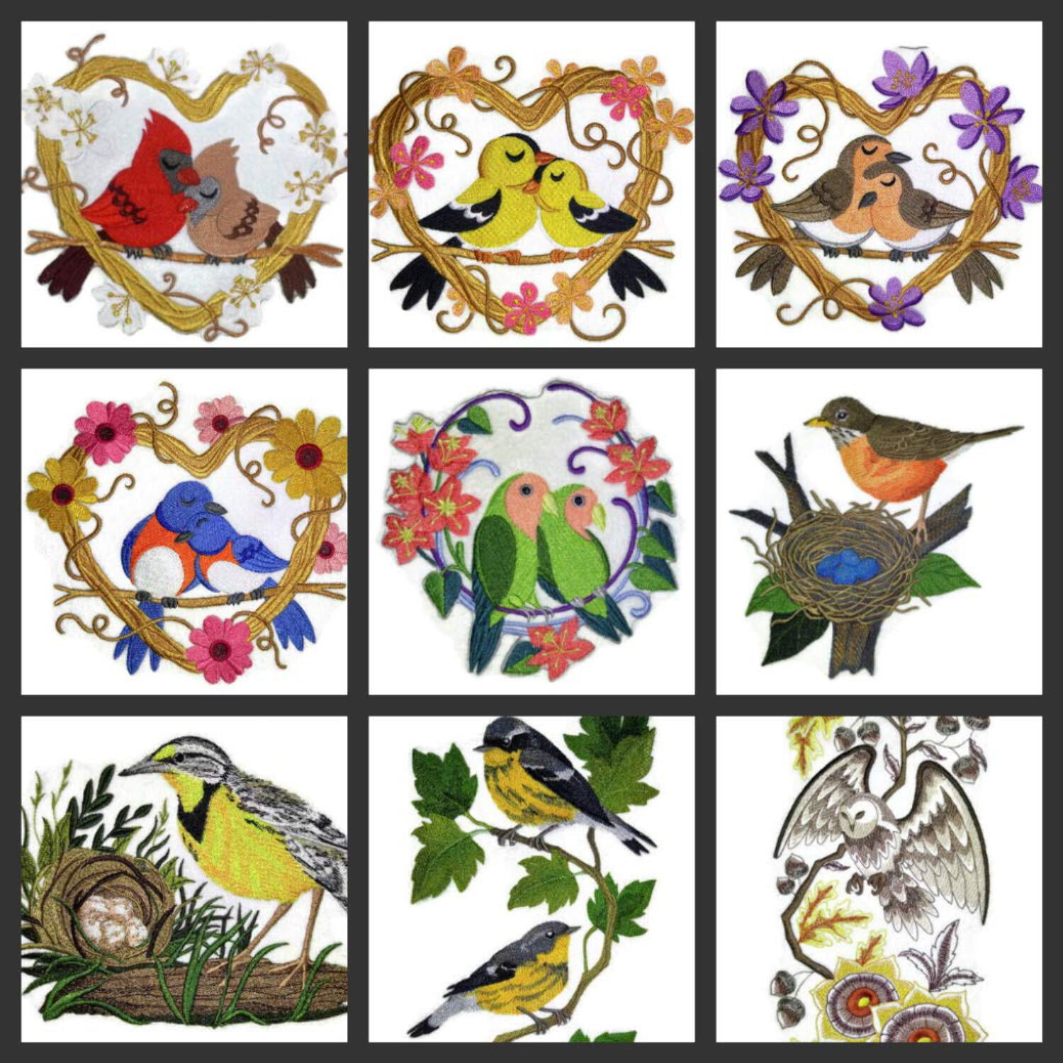Custom and Unique Love Nest (Chickadees Love Nest) Embroidered Iron on/Sew Patch (6.92" x 5.86") [Made in USA]