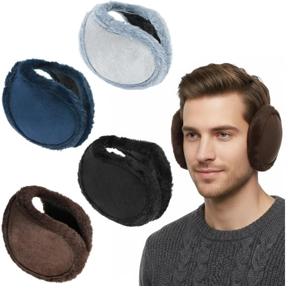 4Pcs Ear Muffs for Winter, Soft Earmuffs for Women Men, Cold Weather Fleece Earr Warmers Cover, Adjustable Ear Muffs for Outdoor Activities.,Multicolor