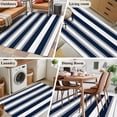 thumbnail image 5 of Navy Blue 4x6 Area Rugs for Living Room, and Grey Stripe Abstract Geometric Striped Non Slip Floor Mat Washable Low-Profile Indoor Carpet for Bedroom, Dining Room, Bathroom, 5 of 9