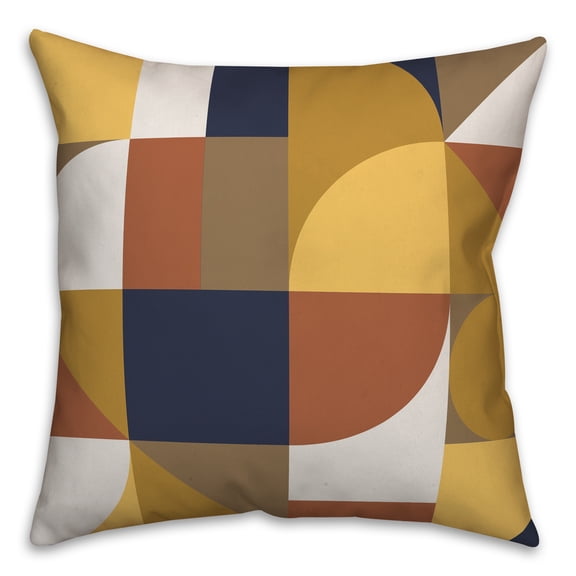 Creative Products Multicolored Shapes Pattern 18x18 Spun Poly Pillow