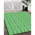 thumbnail image 3 of Ahgly Company Tapis Rond Lavable en Machine Intérieur Vert Jade Transitionnel, 5 Pieds Rond, 3 of 7