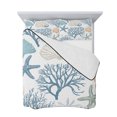 thumbnail image 7 of Blue Coastal King Size Down Alternative Comforter, Lightweight Comforter Quilt Bedding Set with Pillow Shams Nautical Coral Beach Starfish All Seasons Bed Comforter Duvet Insert 96"x106", 7 of 7