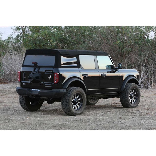 Fits 2021-2023 Ford Bronco Fabtech Motorsports Lift Kit Suspension K2384 4 Inch Front Lift; 4 Inch Rear Lift; Black Components