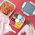 thumbnail image 3 of Leak-Proof Double Layer Plastic Bento Lunch Box with Multiple Compartments, Microwave Safe, Portable Meal Container for Work and On-the-Go, Reusable and Easy to Clean, 3 of 5