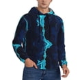 thumbnail image 2 of Salouo Blue Marble And Gold Pattern Men's Fall Hoodie Sweatshirt,Sport Hoodie with Pockets for Men Pullover Casual Hooded Sweatshirt-Medium, 2 of 7
