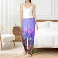 thumbnail image 6 of Lsque Colorful Purple Cosmos Flower Print Women's Pajama Pants, Lounge Pant - Comfortable Home Wear,Elastic Waistband, Stylish Design-Small, 6 of 9