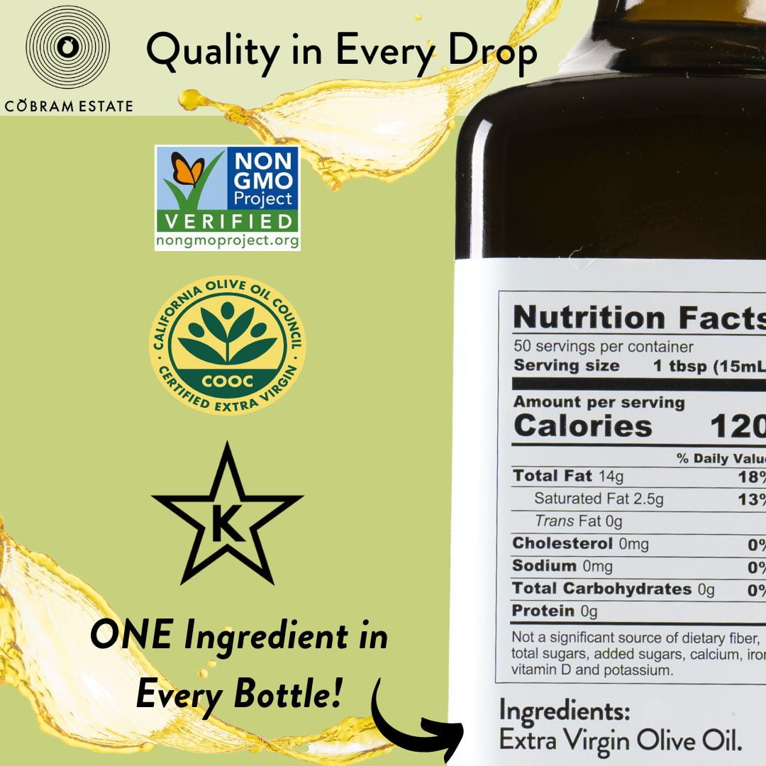 (6 pack) Cobram Estate Classic Flavor 100% California Extra Virgin Olive Oil, 25.4 fl oz Bottle – First Cold Pressed, Easy-Pour Cooking Oil