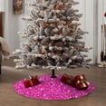 thumbnail image 4 of Defioc Rose Red Glitter for Christmas Tree Skirt Snowman Xmas Tree Skirt Farmhouse Christmas Decorations Tree Mat for Holiday Party Decor-36", 4 of 6