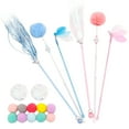 thumbnail image 2 of 15PCS Cat Wand Set Interactive Kitten Teaser Soft Cat Ball Crinkle Ball for Cats, 2 of 10