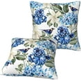 thumbnail image 3 of Blue and White Floral Pillow Covers 18x18 Set of 2, Spring Hydrangea Hibiscus Flower Throw Pillow Covers Outdoor Decorative Pillow Case for Couch Bed Sofa Cushion Home Decor, 3 of 6