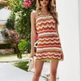 thumbnail image 2 of Vestido de playa de punto con cuello halter atado sin espalda, sin mangas, delgado y suave, vestido tipo pareo para mujer, verde L, 2 of 8
