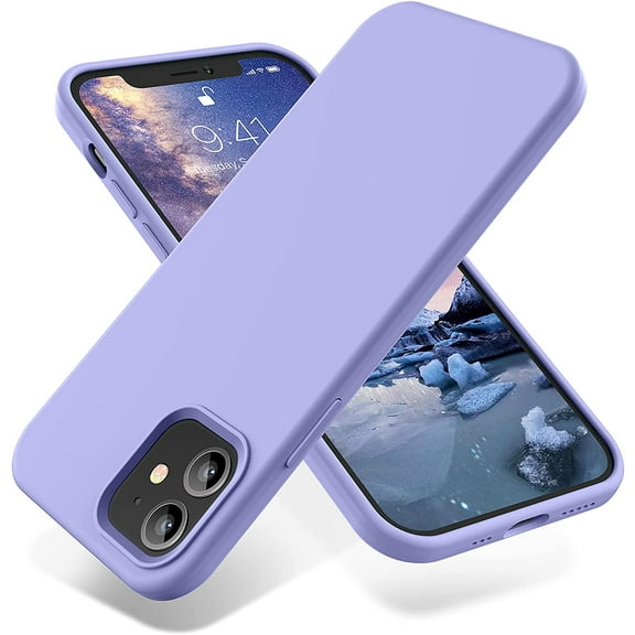 Compatible with iPhone 12 Case and iPhone 12 Pro Case 6.1 inch(2020),[Silky and Soft Touch Series] Premium Soft Liquid Silicone Rubber Full-Body Protective Bumper Case (Light Purple)