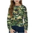 thumbnail image 2 of Cheap Long Sleeve Kids Shirts Girls Camouflage Print Tops Front Knot Shirt Round Neck Tshirts Casual Blouse Tops, 2 of 9