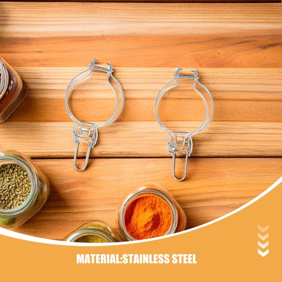 OUNONA 6-Pack Stainless Steel Wire Clamp Jar Accessories for Canning and Preserving Jars