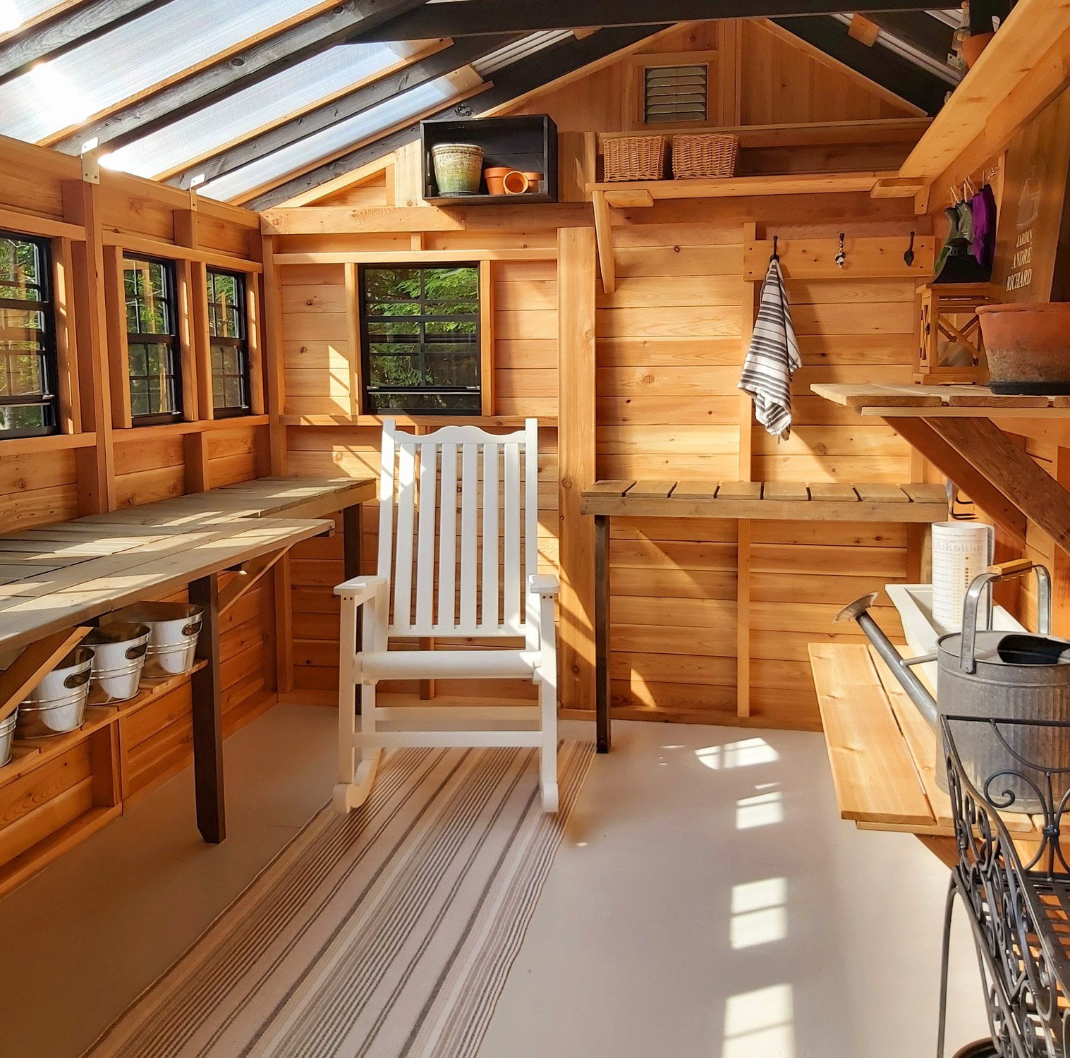 Outdoor Living Today 12x12 Western Red Cedar Sunshed Shed with Metal Roof