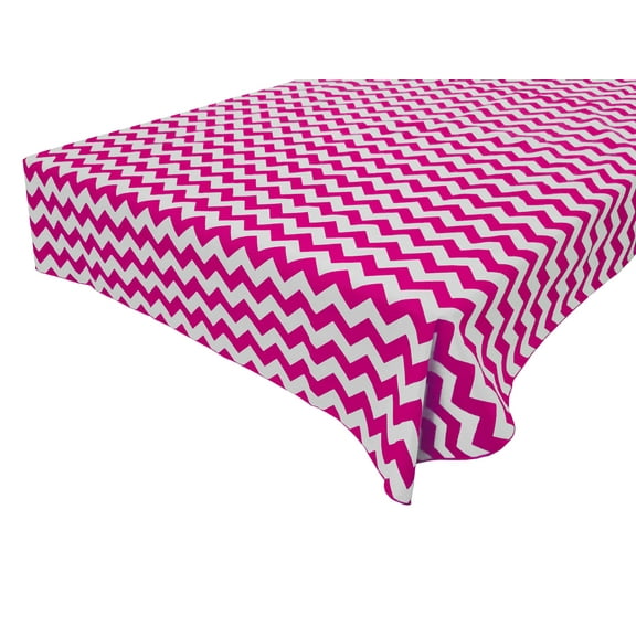 Cotton Tablecloth Chevron Zig Zag Print Fuchsia