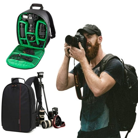 Image of PULLIMORE DSLR Camera Bag Waterproof Camera Case Backpack Rucksack For SLR/DSLR Camera Lens and Accessories Green