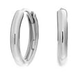 thumbnail image 2 of Tilo Jewelry 925 Sterling Silver Shiny Round Plain Huggie Hoop Earrings Small 13MM | Classic Everyday Earrings | Women, Men, Unisex, 2 of 6