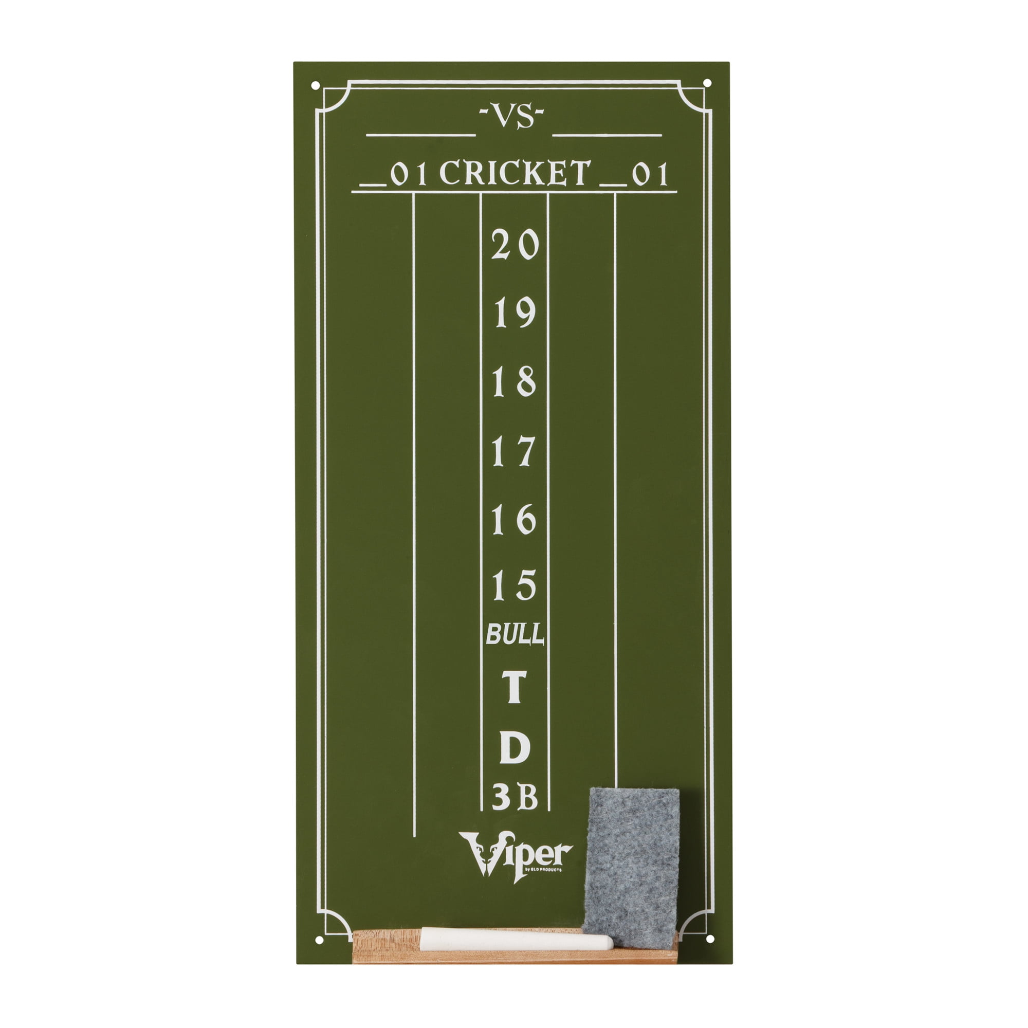 Viper Dead on Bristle Dartboard, Viper Small Cricket Chalk Scoreboard, Viper Black Mariah Steel Tip Darts 22 Grams, Viper Dart Laser Line, and Viper Wall Defender II