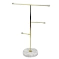 thumbnail image 1 of Soporte para joyería, soporte para collar, barra en T, mesa de metal chapada, organizador de joyas, torre para colgar, pendientes, pulseras, anillos, accesorios, 1 of 6