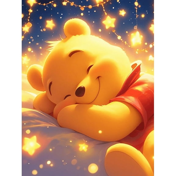 Pooh Diamond Painting Kits for Adults Beginners,Cartoon Diamond Art Kit,DIY Full Round Drill Diamond Dot Gem Art Kits for Adults,Home Wall Decor12x16