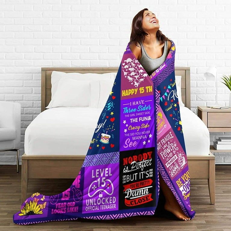 15 Year Old Girl Gifts Blanket for Birthday - Quinceanera Gifts