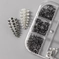 thumbnail image 4 of 6 Grids Metal Rivet Nail Charms Set Silver Black Cone Studs in 3 Sizes for Punk Nail Art DIY Decoration, 4 of 9
