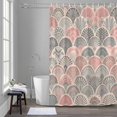 thumbnail image 5 of Pink Boho Bathroom Shower Curtain, Vintage Ocean Shell Abstract Style Ethnic Waterproof Washable Soft Bath Curtain for Bathtub Decor with 12 Hooks&Grommet, 48x72 Inch, 5 of 9